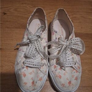 Superga Women's Floral Lace Sneakers - Cream